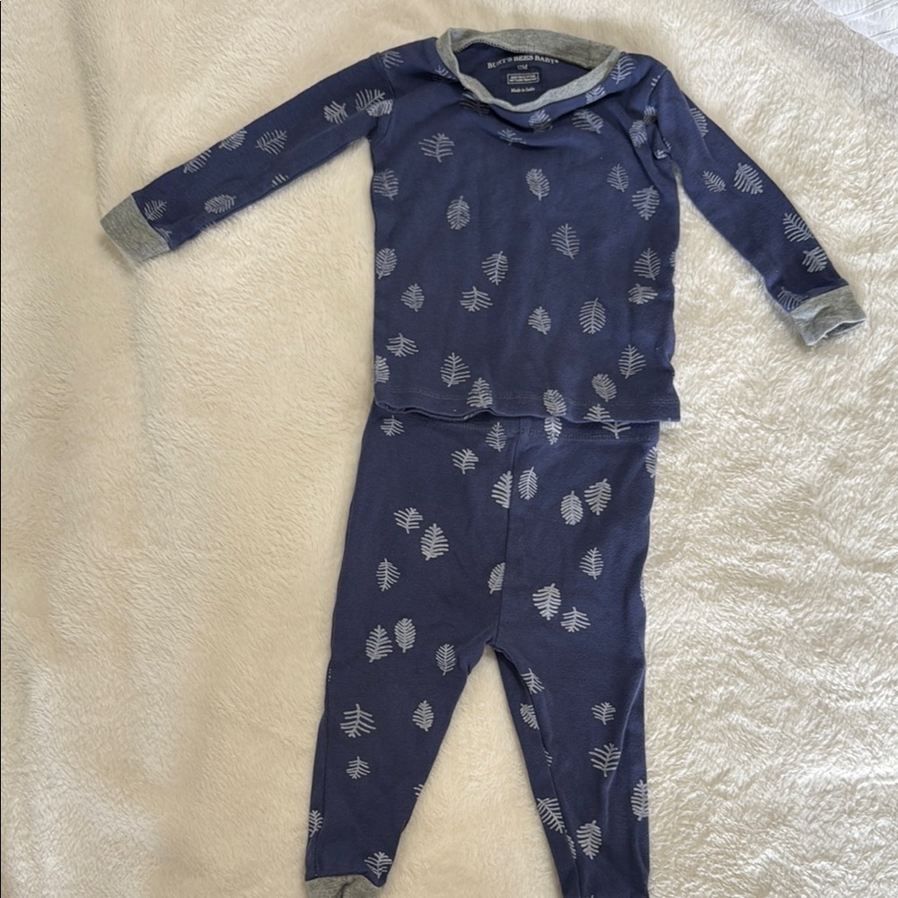 Burt’s Bees Baby Navy Starry Night Pajama Set with Elastic Waistband